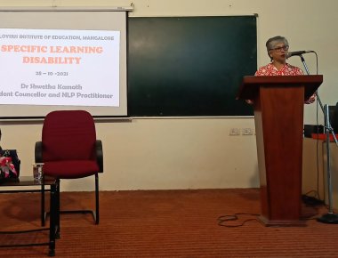 Mangalore: St Aloysius B. Ed College organizes a talk on Specific Learning Disability