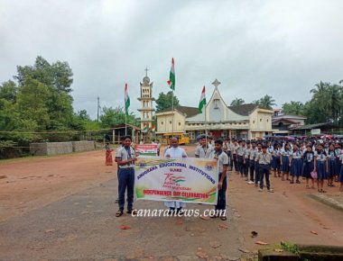 Belthangady  :  Anugraha Educational Institutions Ujire, Har Ghar Thiranga- A Procession March from Anugraha Students