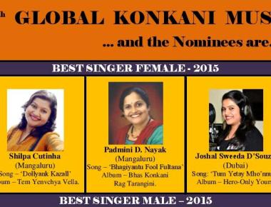 8th Global Konkani Music Awards, Top -3 Nominees