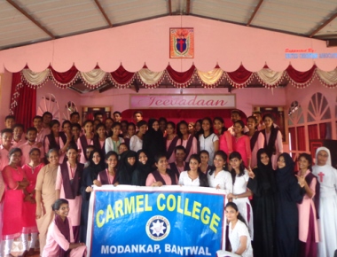 Carmel College holds service activity at Jeevadan, Gurpur