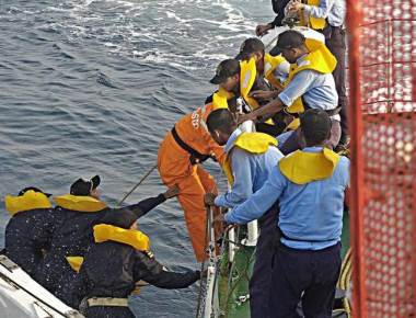 Chinese crew evacuated from ship