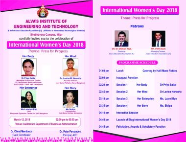 Alva's to Celebrate the theme of progress on International Womens' day  