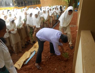 Hira Girl's High School students plant saplings, mark Vanamahotsava
