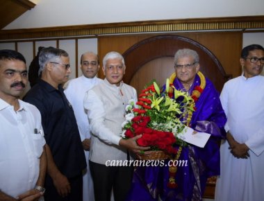 Mangalore Diocese officials, leaders representatives meet and greet Dr Veerendra Heggade