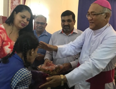 St Milagres Credit Souharda Co-operative visits physically challenged children