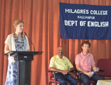 Guest lecture on cultural exchange held at Milagres College, Kallianpur