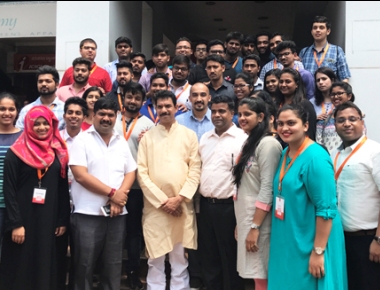 MP Nalin interacts with student interns of APD Foundation