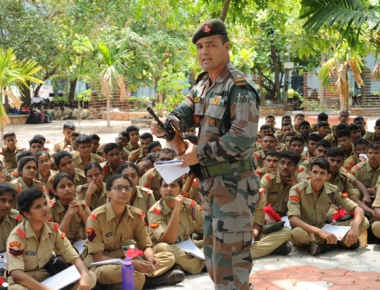 Col Nautiyal visits NCC camp at St Aloysius College