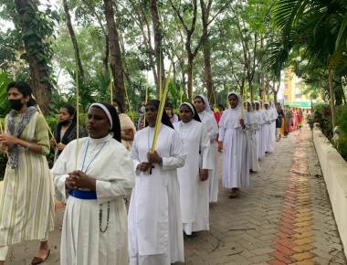 Palm Sunday photos from Fr muller Homeopathic medical college campus Deralkatte, Manglore