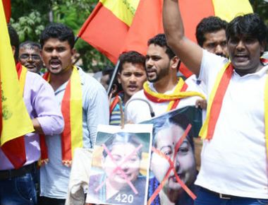  Rakshana Vedike protests against Cauvery water release