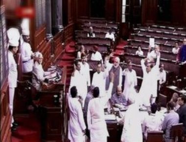 RS adjourns thrice as SP  protests discrimination against UP