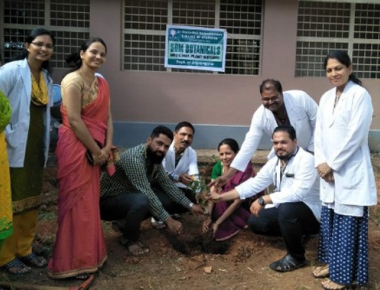 Planting of medicinal plants, information exchange programme held at SDM Ayurvedic College