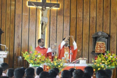 Thanks giving Mass held at St Philomena College Puttur