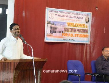 Orientation Programme to PG Students at St Philomena College Puttur