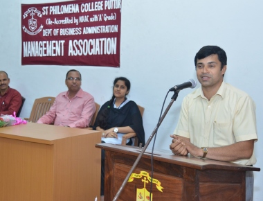 Guest Lecture on ‘Entrepreneurship Development’ held at St Philomena College Puttur
