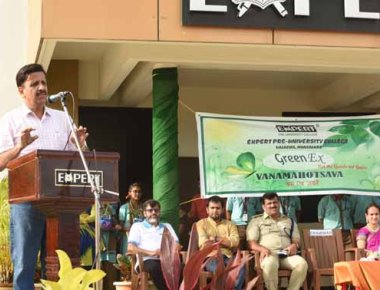 Vanamahostava celebrated at Expert PU College, Valachil