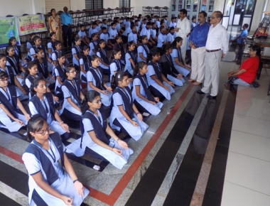 Rehearsal for Int’l Yoga day held at Vikas PU College